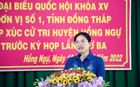 Đại biểu Quốc hội, Chủ tịch Hội LHPN Việt Nam Hà Thị Nga tiếp xúc cử tri Đồng Tháp