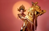 Miss Global 2023 Nhan sắc Việt trình diễn trang phục dân tộc “Lưỡng nghê chầu