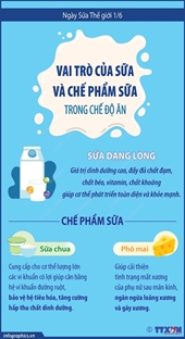 Ngày Sữa Thế giới Vai trò của sữa và chế phẩm sữa trong chế độ ăn