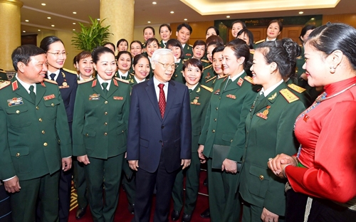 Xúc động trước tình cảm của Tổng Bí thư Nguyễn Phú Trọng dành cho phụ nữ Quân đội